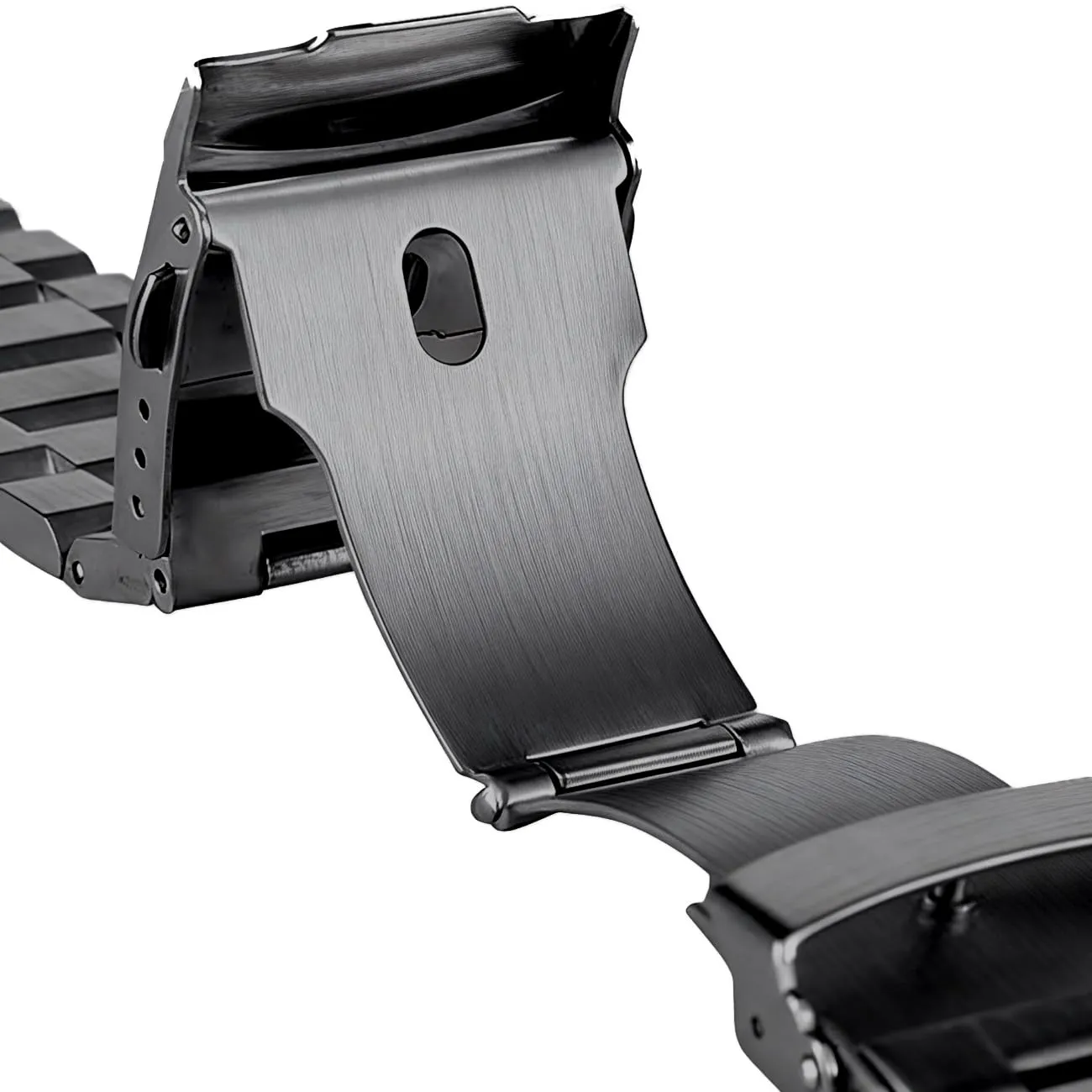 Cinturino di Ricambio per Orologio in Acciaio Inox con Finitura Spazzolata, Unisex - 18mm, 20mm, 22mm, 24mm - Nero/Argento, 20mm, Acciaio inossidabile, No Gemstone - immagine 3