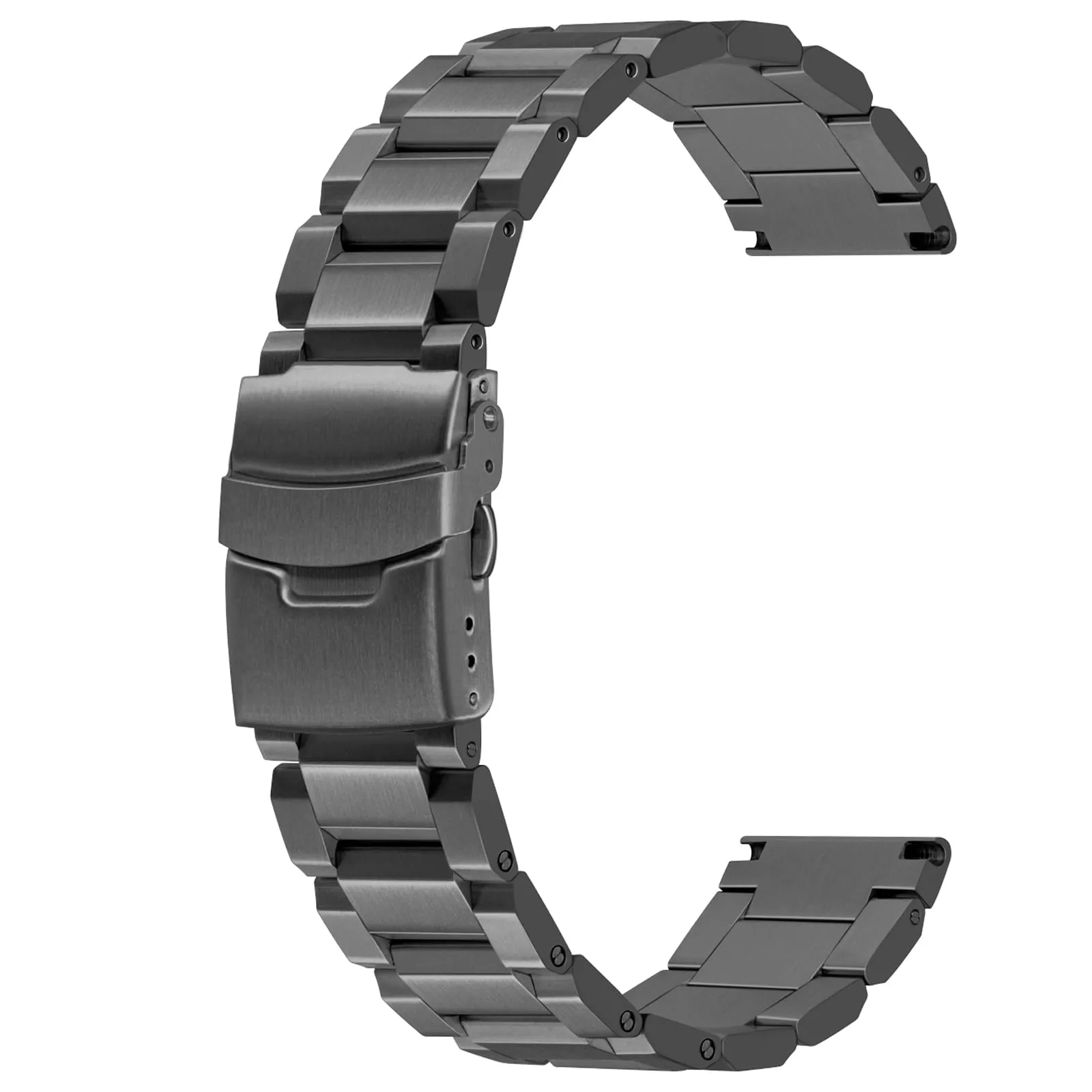 Cinturino di Ricambio per Orologio in Acciaio Inox con Finitura Spazzolata, Unisex - 18mm, 20mm, 22mm, 24mm - Nero/Argento, 20mm, Acciaio inossidabile, No Gemstone - immagine 7