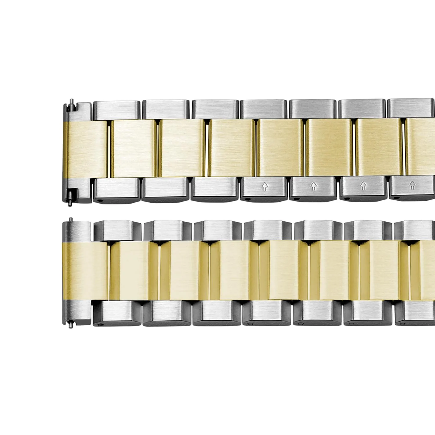 Kai Tian Cinturino per orologio in metallo spazzolato con finitura lucida e massiccia doppia chiusura, per uomini e donne, 18 mm, 20 mm, 21 mm, 22 mm, 24 mm, 26 mm, 22mm, Acciaio inossidabile, Non - immagine 2