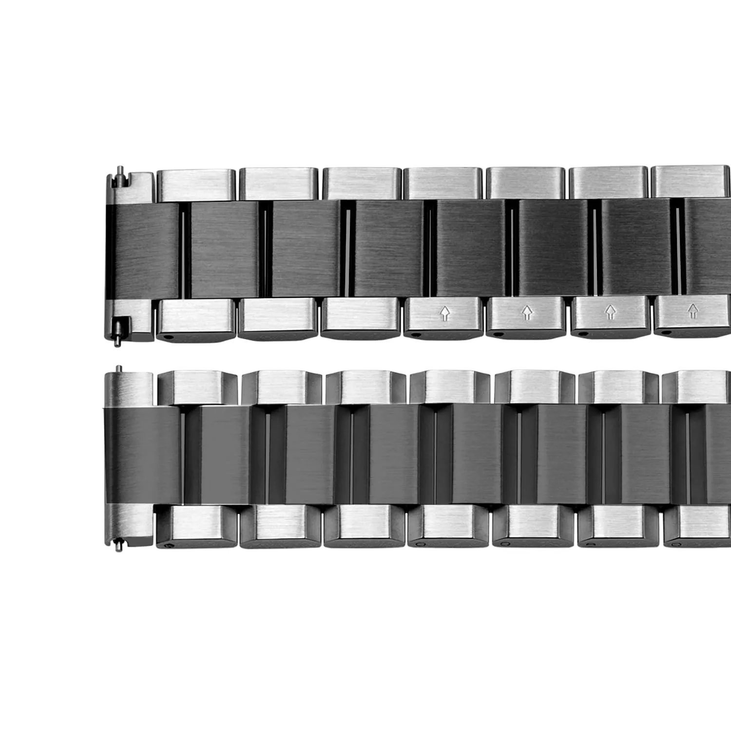 Kai Tian Cinturino per orologio da polso in acciaio inox massiccio spazzolato, fibbia deployante, per uomo e donna, 18 mm, 20 mm, 22 mm, 24 mm, nero e argento, 20mm, Metallo Acciaio inossidabile - immagine 7