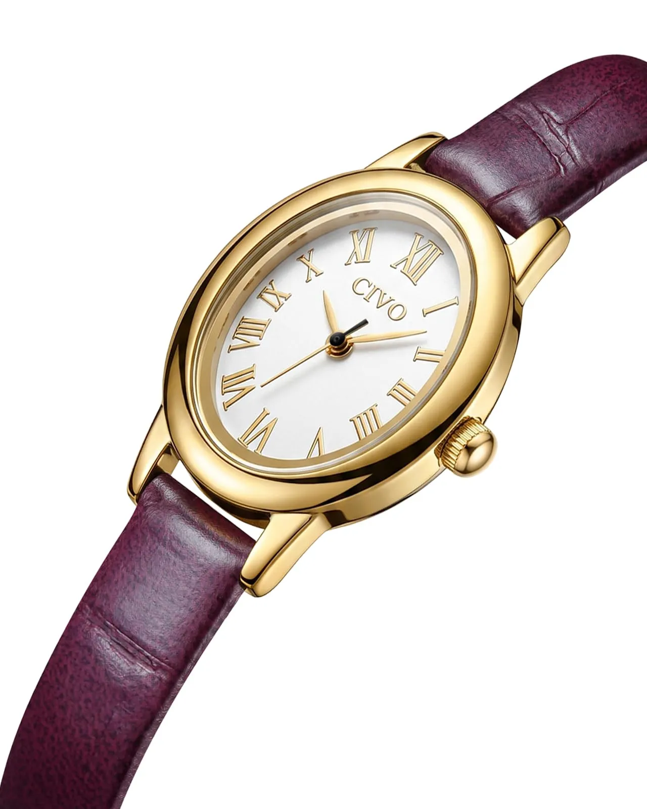 CIVO Orologio Donna Piccolo Vintage: Oro Ovale Numeri Romani Analogico - immagine 2