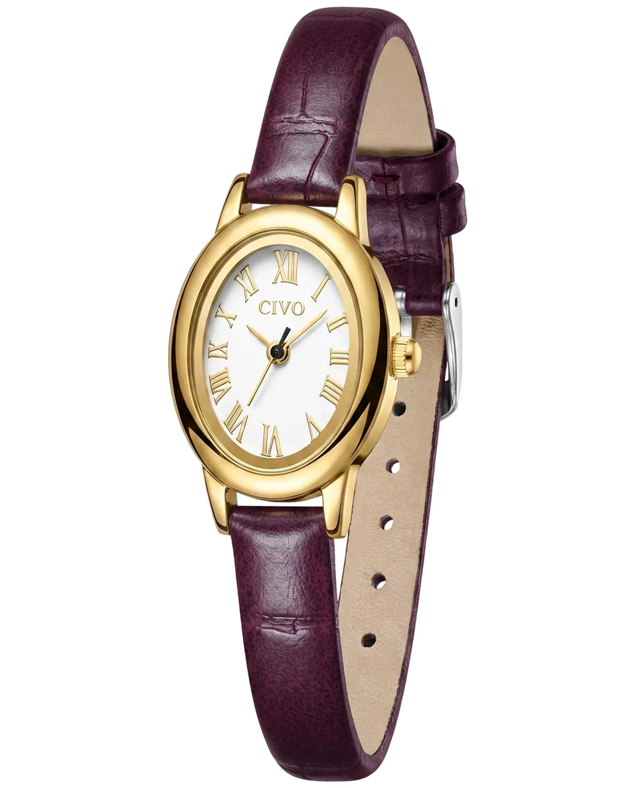 CIVO Orologio Donna Piccolo Vintage: Oro Ovale Numeri Romani Analogico - immagine 9