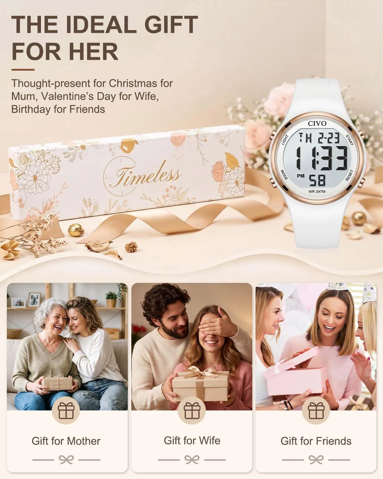 CIVO Orologio Sportivo Donna Digitale: Ampio Display LCD, Grandi Numeri - immagine 7