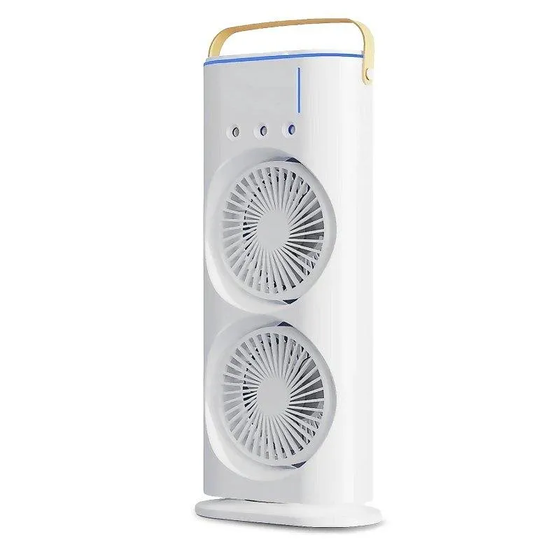 Ventilatore a Colonna Dam Electronics Doppia Testa 5W 3 Velocità Nebulizzatore RGB Telecomando - immagine 1