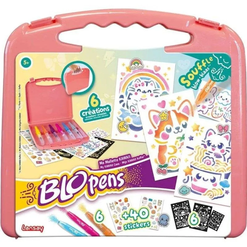 Kit Creativo Kawaii Lansay Blopens con 6 Blow Pens e Cutter Templates - immagine 1
