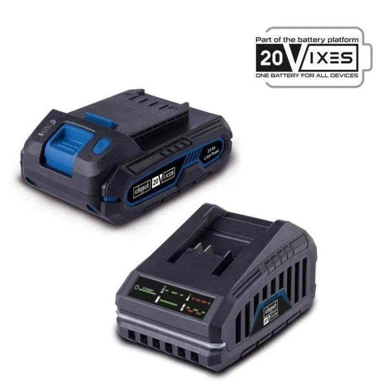 Kit Batteria Scheppach SBSK2.0 20V 2.0Ah Li-ion con Caricatore 2.4A - immagine 1