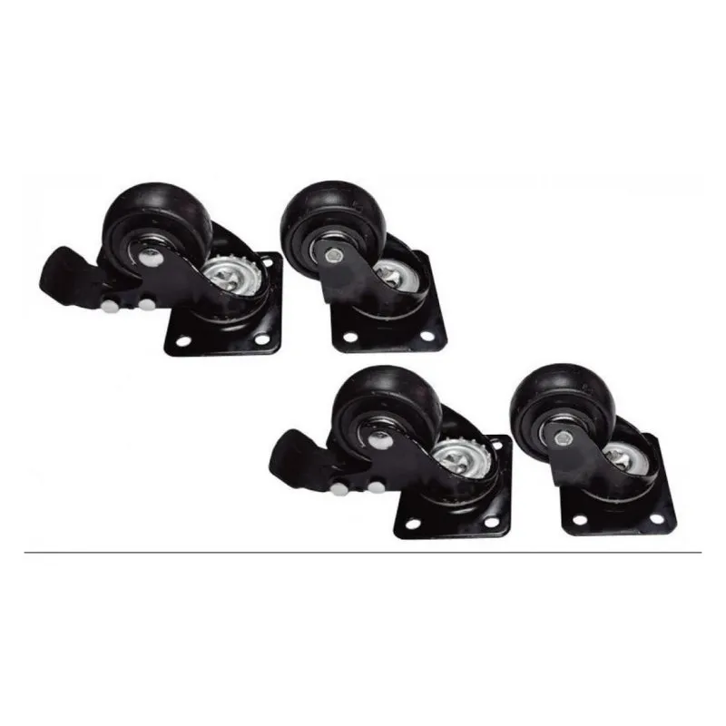 Kit 4 ruote Phasak per rack a pavimento con freno - immagine 1