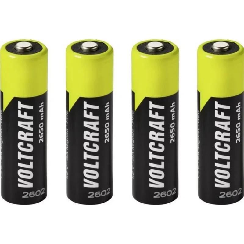 Pila ricaricabile Voltcraft AA NiMH 2650 mAh pack 4 unità - immagine 1