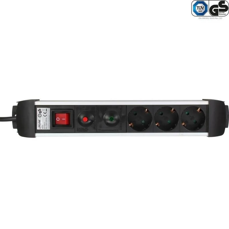 Multipresa InLine 16431C 3 prese con protezione e interruttore luminoso - immagine 1