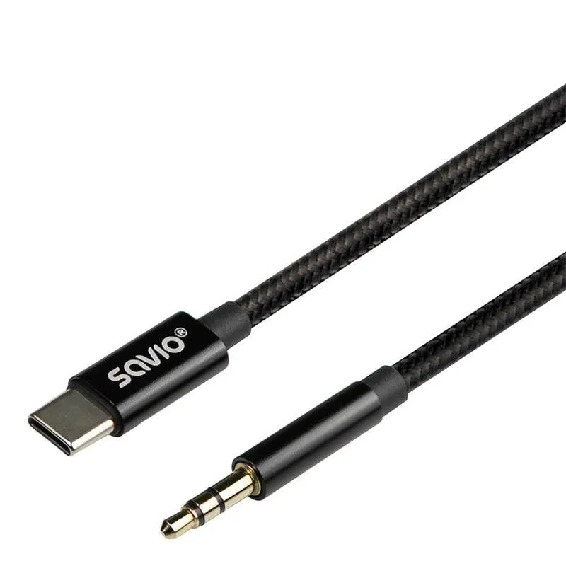 Cavo Audio Savio CL-187 USB-C a Jack 3,5 mm 1 m Nero - immagine 1
