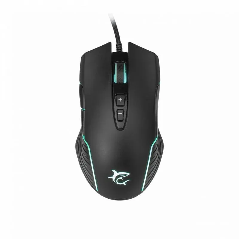 Mouse White Shark Azarah Ambidestro USB Tipo-A 6400 DPI Nero RGB - immagine 1