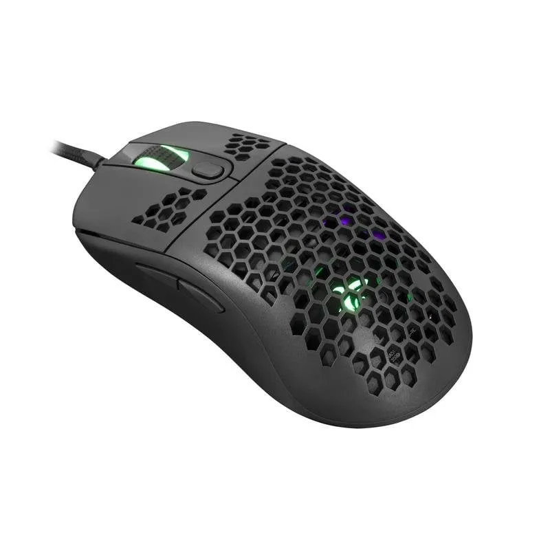 Mouse White Shark GALAHAD Ambidestro USB 7200 DPI Nero Illuminazione - immagine 1