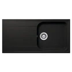 Lavello 1 vasca (100x50cm) LITHOS Nero assoluto Ruvido opaco LITD100LA13N - immagine 1