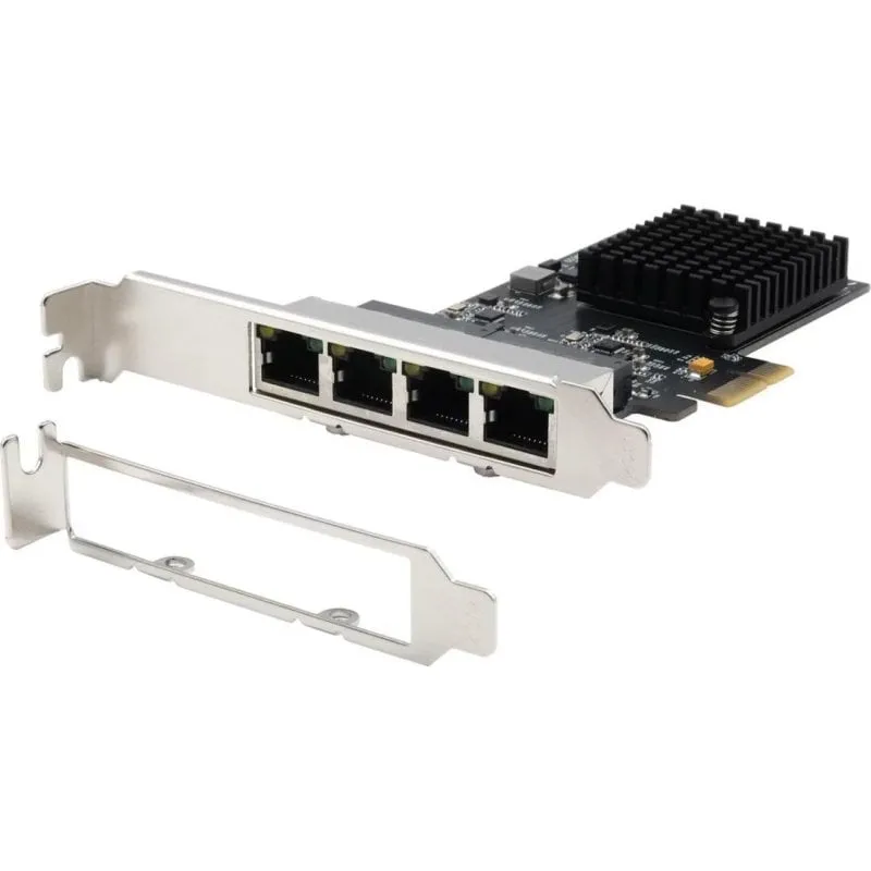 Scheda di Rete Exsys EX-6083 PCI Express x1 1 Gbit/s 4 Porte RJ45 Low Profile - immagine 1