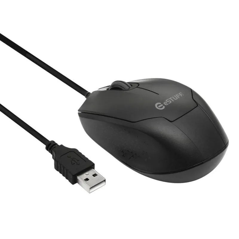 Ratón eSTUFF GLB213002 USB 1200 DPI Ambidestro Nero Clic Silenzioso - immagine 1