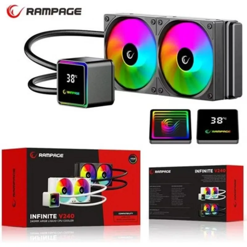 Refrigerazione Liquida Rampage INFINITE V240 240mm 2 Ventole ARGB - immagine 1