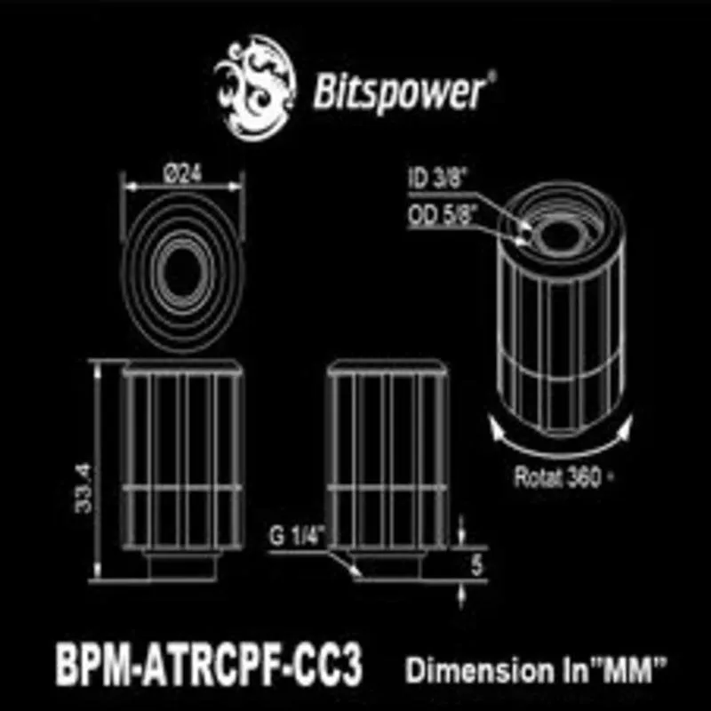 Raffreddamento Liquido Bitspower Artemis Adattatore G1/4" 16/10mm Argento - immagine 1