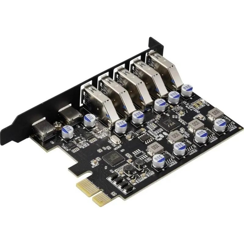 Scheda controller USB Renkforce 7 porte 5 USB-A 2 USB-C PCIe x1 - immagine 1