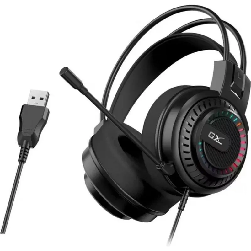 Cuffie Genius cablate USB Over-Ear RGB con microfono nero - immagine 1