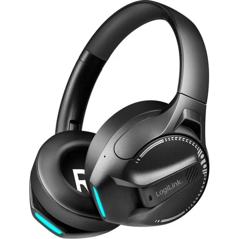Cuffie LogiLink BT0070 wireless Bluetooth gaming con microfono e 50 h batteria nero - immagine 1
