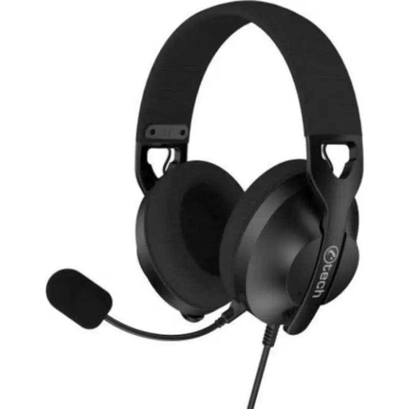 Cuffie C-Tech Nemesis V3 con cavo USB, microfono rimovibile, controllo volume, nero - immagine 1