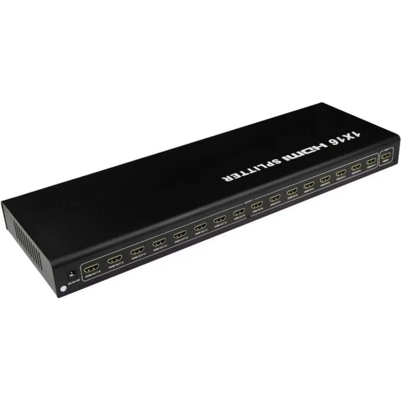 Switch PremiumCord 16 porte HDMI 1.4a modello khsplit16b con alimentatore esterno - immagine 1