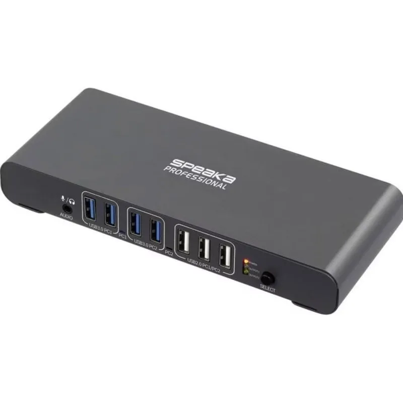 Switch KVM SpeaKa Professional SP-KVM-2P4K 2 porte USB-C HDMI - immagine 1