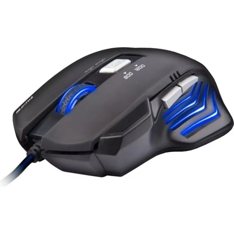 Ratón C-Tech Akantha Gaming USB 2400 DPI Blu 6 Pulsanti Programmabili - immagine 1