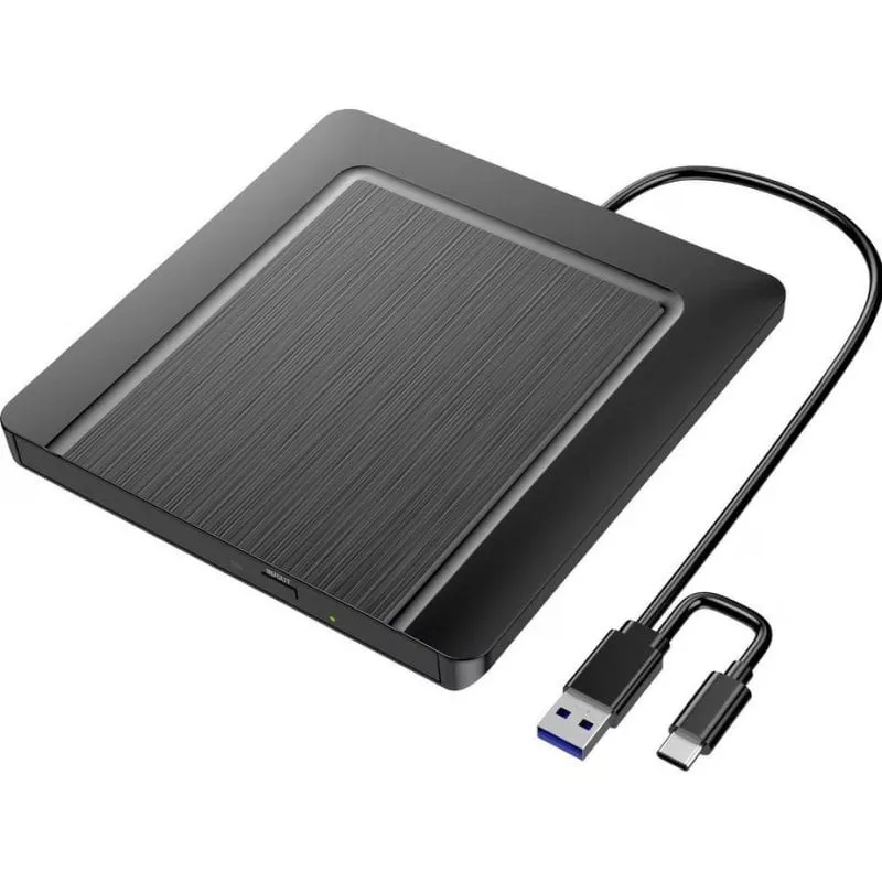 Masterizzatore DVD Esterno Xlyne USB 2.0 e USB‑C Nero - immagine 1