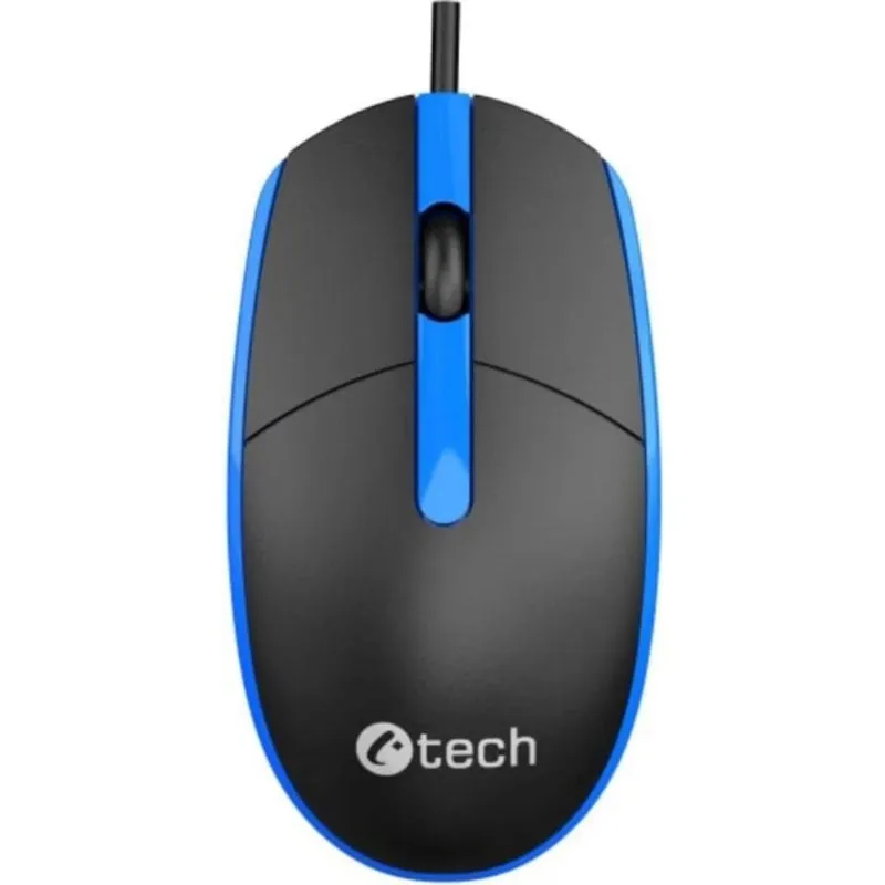 Mouse C-Tech WM-10B USB 1200 DPI Blu Nero con Scroll - immagine 1