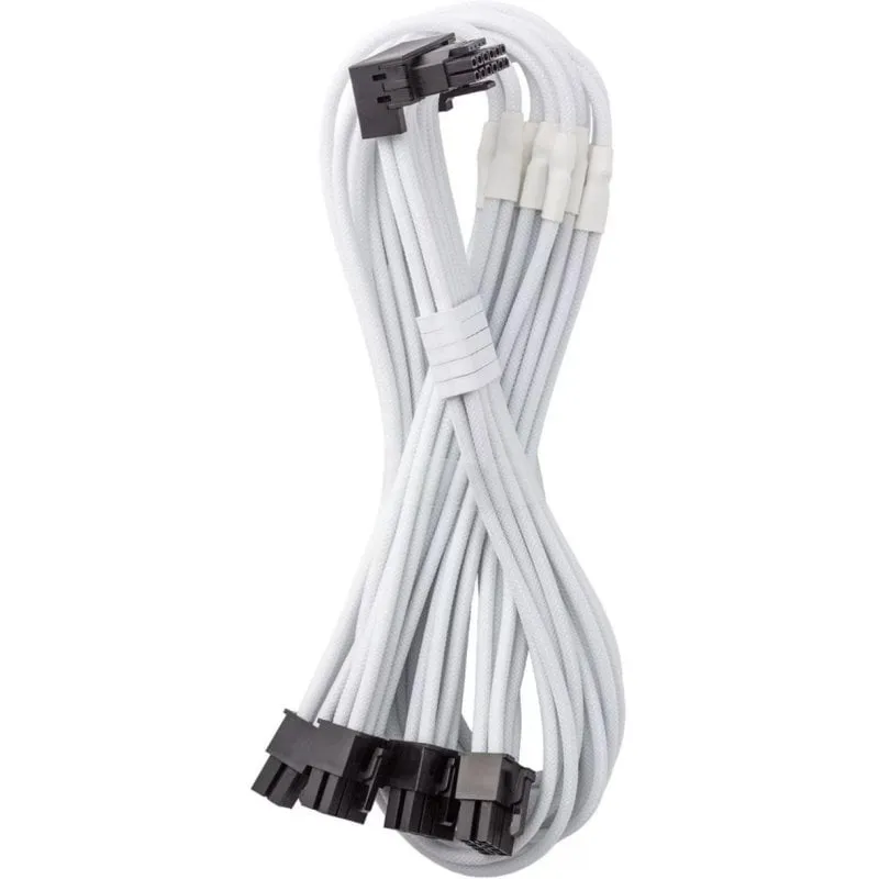 Cavo interno PCIe CableMod CM-PCSR-16P4-RBN60KW-5PW-R-SS bianco angolato - immagine 1