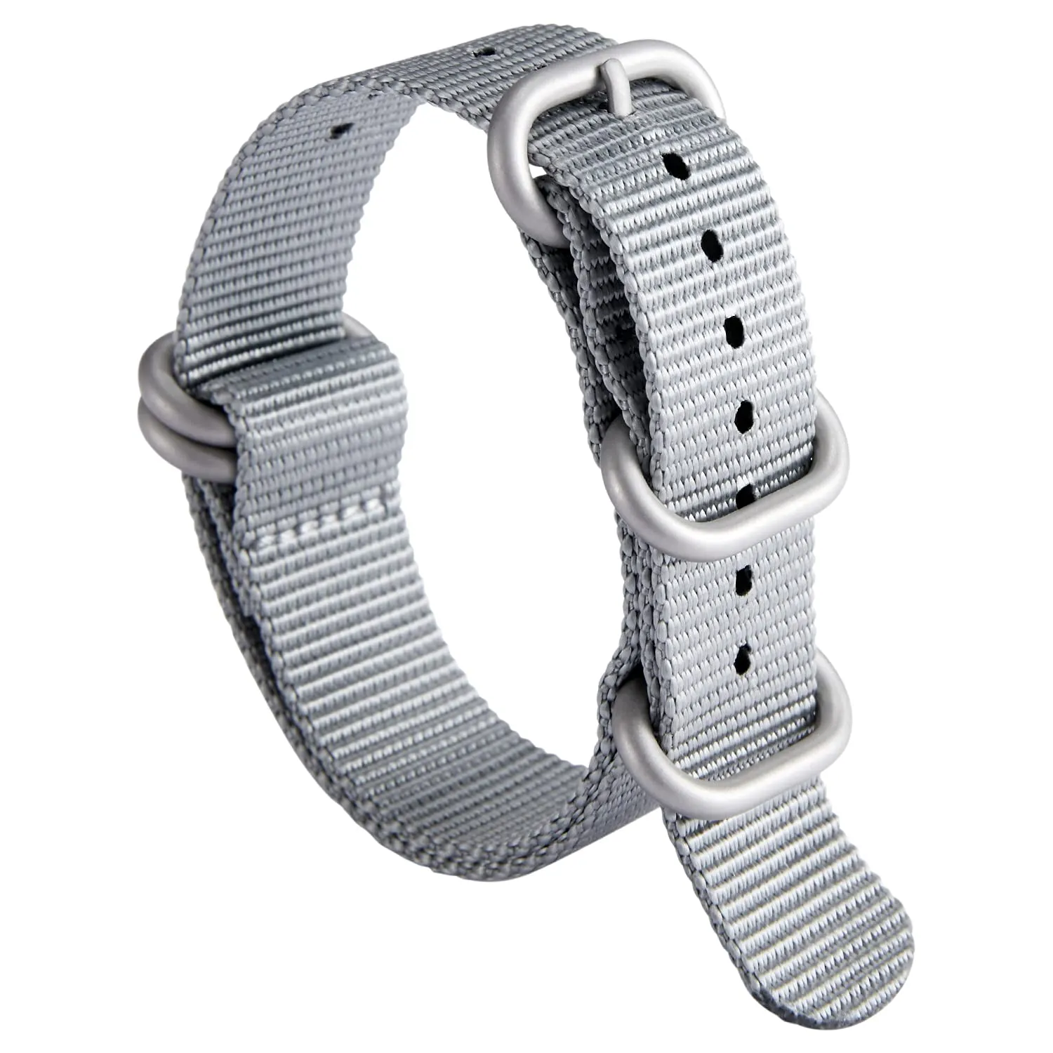 BINLUN Cinturino per Orologio in Nylon Cinturini Militare Premium Balistico Multicolori per Uomo Donna 18 mm 19 mm 20 mm 21 mm 22 mm 23 mm 24 mm con Fibbia in Acciaio Inossidabile Argento/Nero - immagine 1