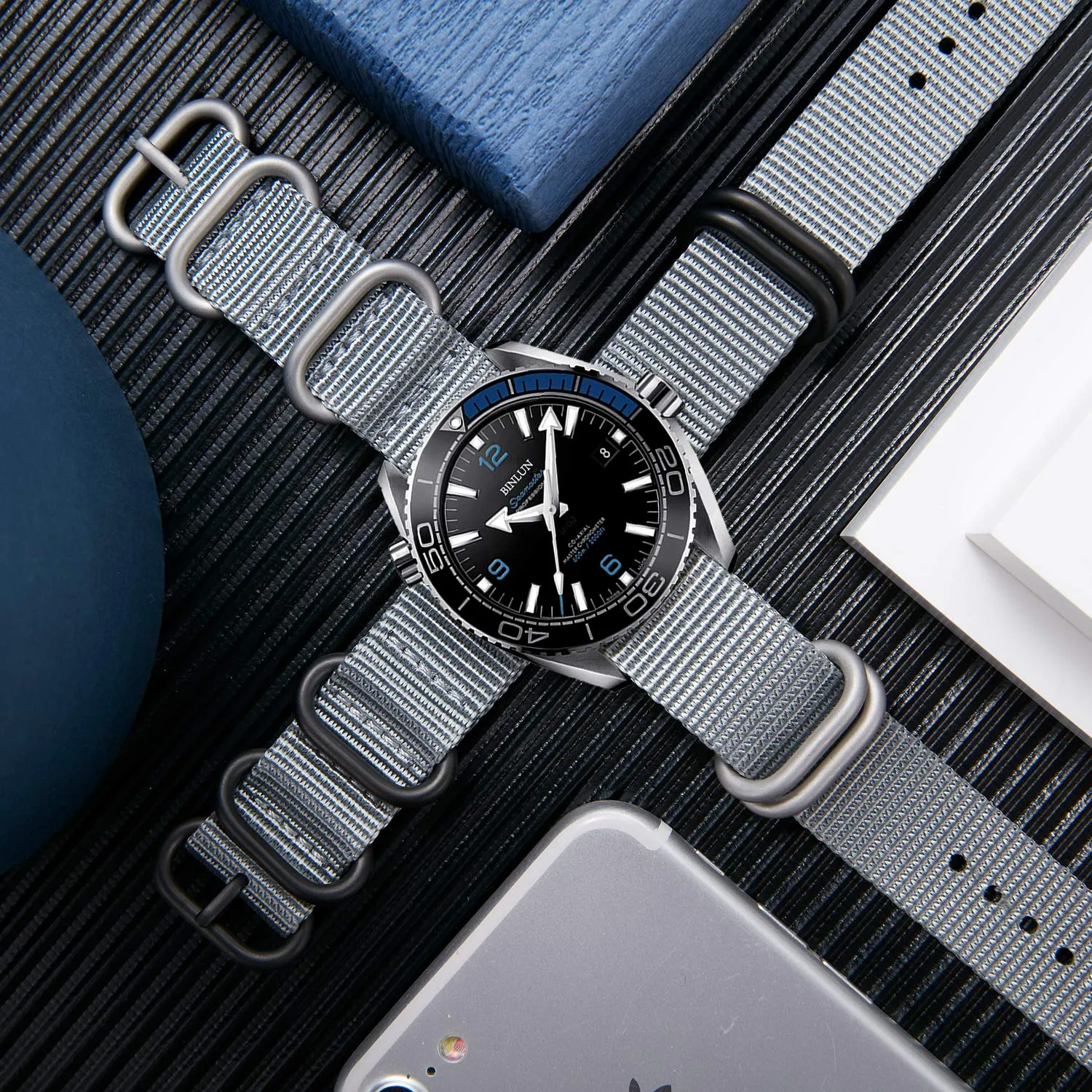 BINLUN Cinturino per Orologio in Nylon Cinturini Militare Premium Balistico Multicolori per Uomo Donna 18 mm 19 mm 20 mm 21 mm 22 mm 23 mm 24 mm con Fibbia in Acciaio Inossidabile Argento/Nero - immagine 4