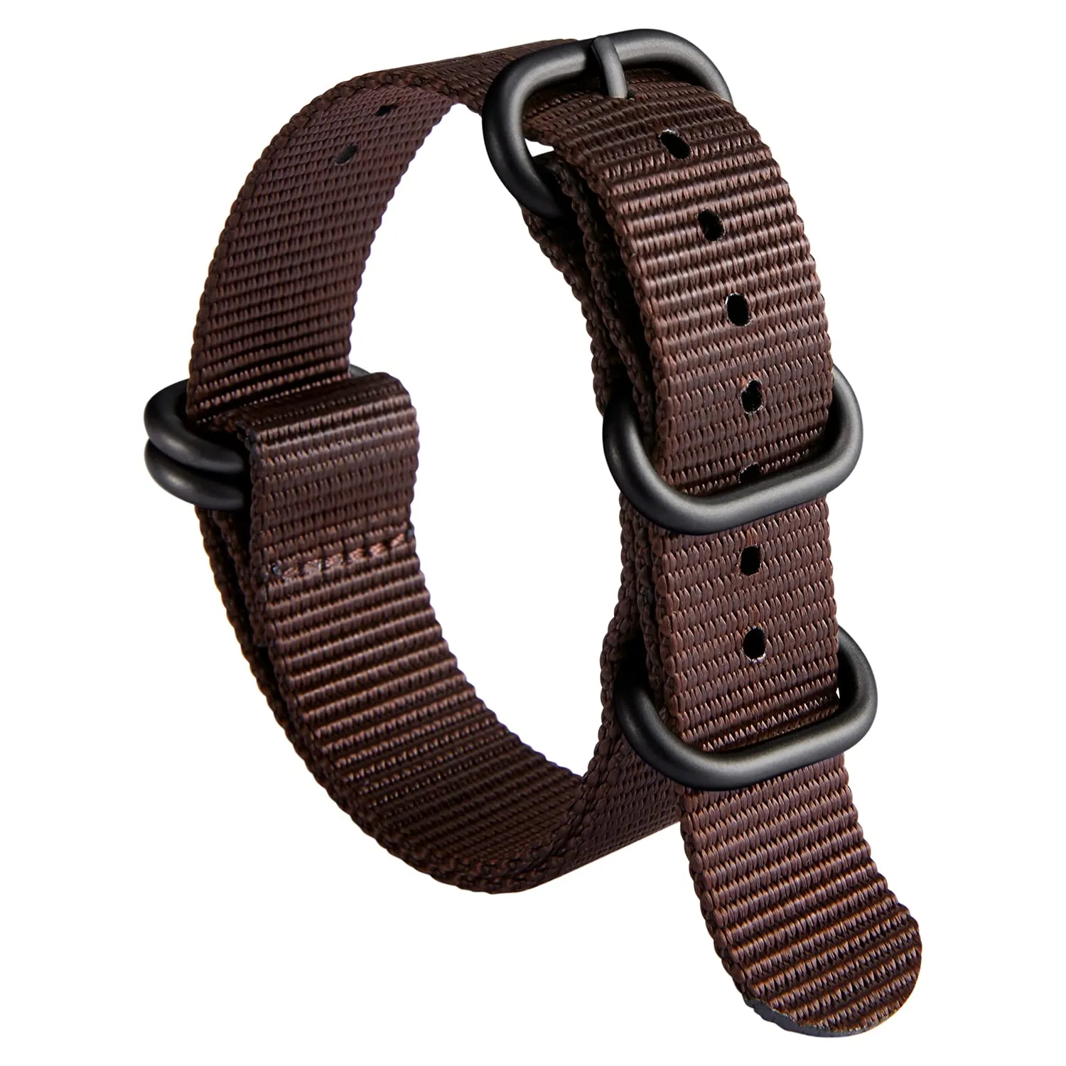 BINLUN Cinturino per Orologio in Nylon Cinturini Militare Premium Balistico Multicolori per Uomo Donna 18 mm 19 mm 20 mm 21 mm 22 mm 23 mm 24 mm con Fibbia in Acciaio Inossidabile Argento/Nero - immagine 1