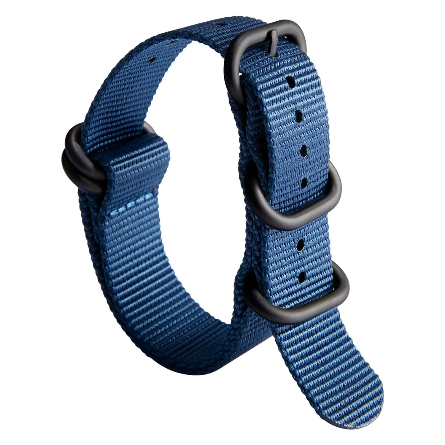 BINLUN Cinturino per Orologio in Nylon Cinturini Militare Premium Balistico Multicolori per Uomo Donna 18 mm 19 mm 20 mm 21 mm 22 mm 23 mm 24 mm con Fibbia in Acciaio Inossidabile Argento/Nero - immagine 1