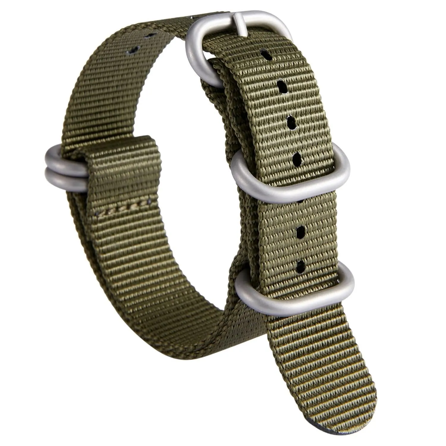 BINLUN Cinturino per Orologio in Nylon Cinturini Militare Premium Balistico Multicolori per Uomo Donna 18 mm 19 mm 20 mm 21 mm 22 mm 23 mm 24 mm con Fibbia in Acciaio Inossidabile Argento/Nero - immagine 1