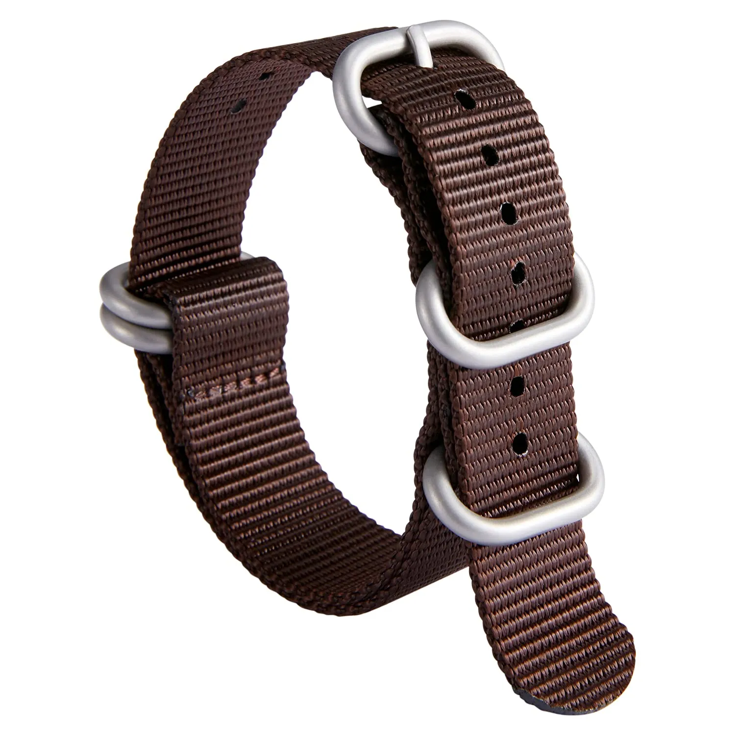 BINLUN Cinturino per Orologio in Nylon Cinturini Militare Premium Balistico Multicolori per Uomo Donna 18 mm 19 mm 20 mm 21 mm 22 mm 23 mm 24 mm con Fibbia in Acciaio Inossidabile Argento/Nero - immagine 1