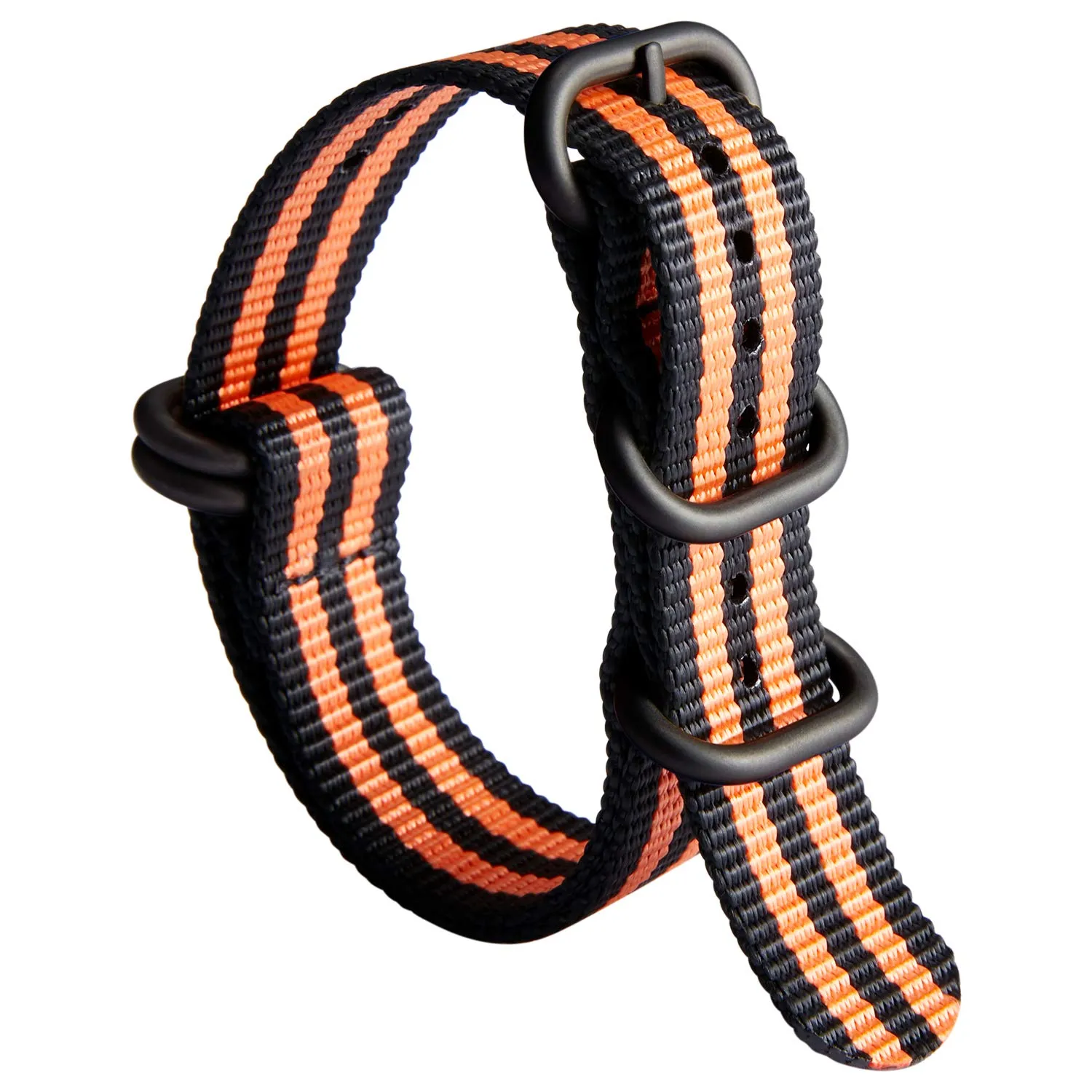 BINLUN Cinturino per Orologio in Nylon Cinturini Militare Premium Balistico Multicolori per Uomo Donna 18 mm 19 mm 20 mm 21 mm 22 mm 23 mm 24 mm con Fibbia in Acciaio Inossidabile Argento/Nero - immagine 1
