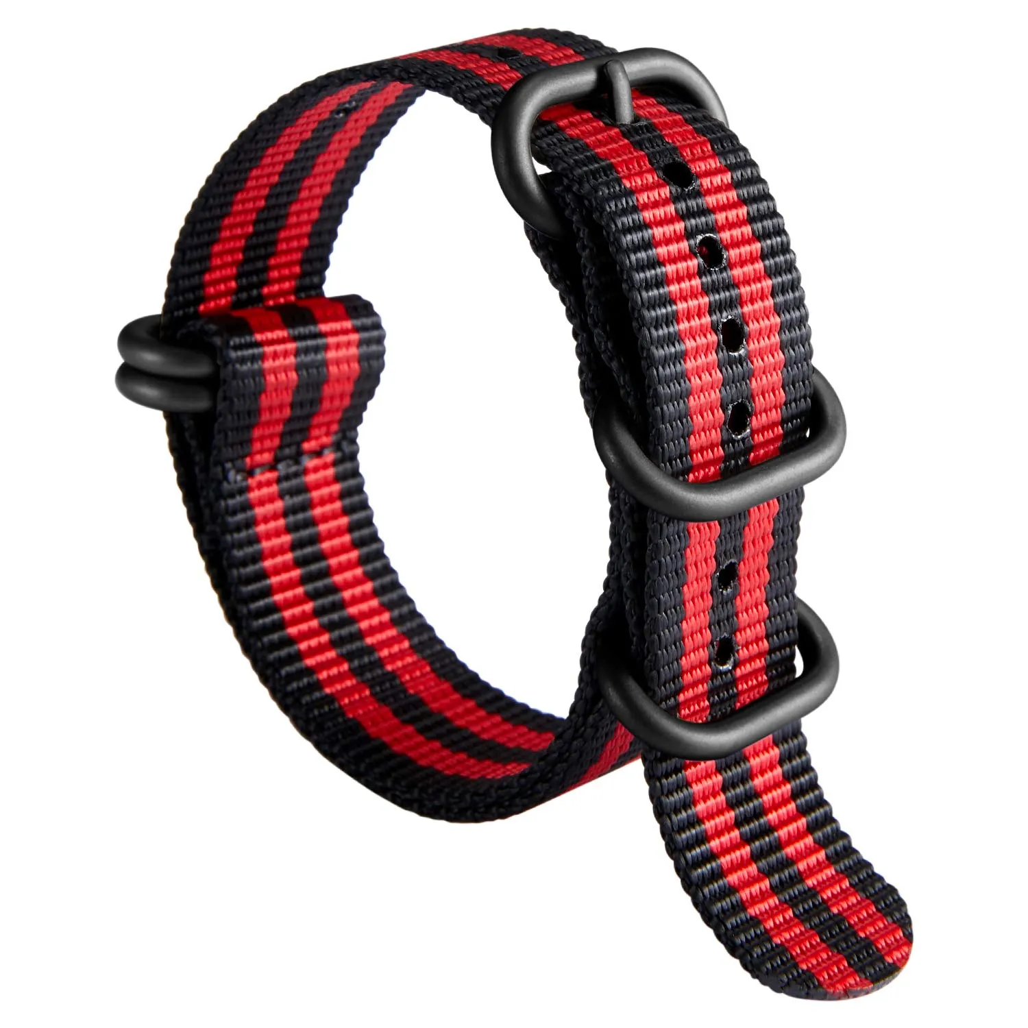 BINLUN Cinturino per Orologio in Nylon Cinturini Militare Premium Balistico Multicolori per Uomo Donna 18 mm 19 mm 20 mm 21 mm 22 mm 23 mm 24 mm con Fibbia in Acciaio Inossidabile Argento/Nero - immagine 1