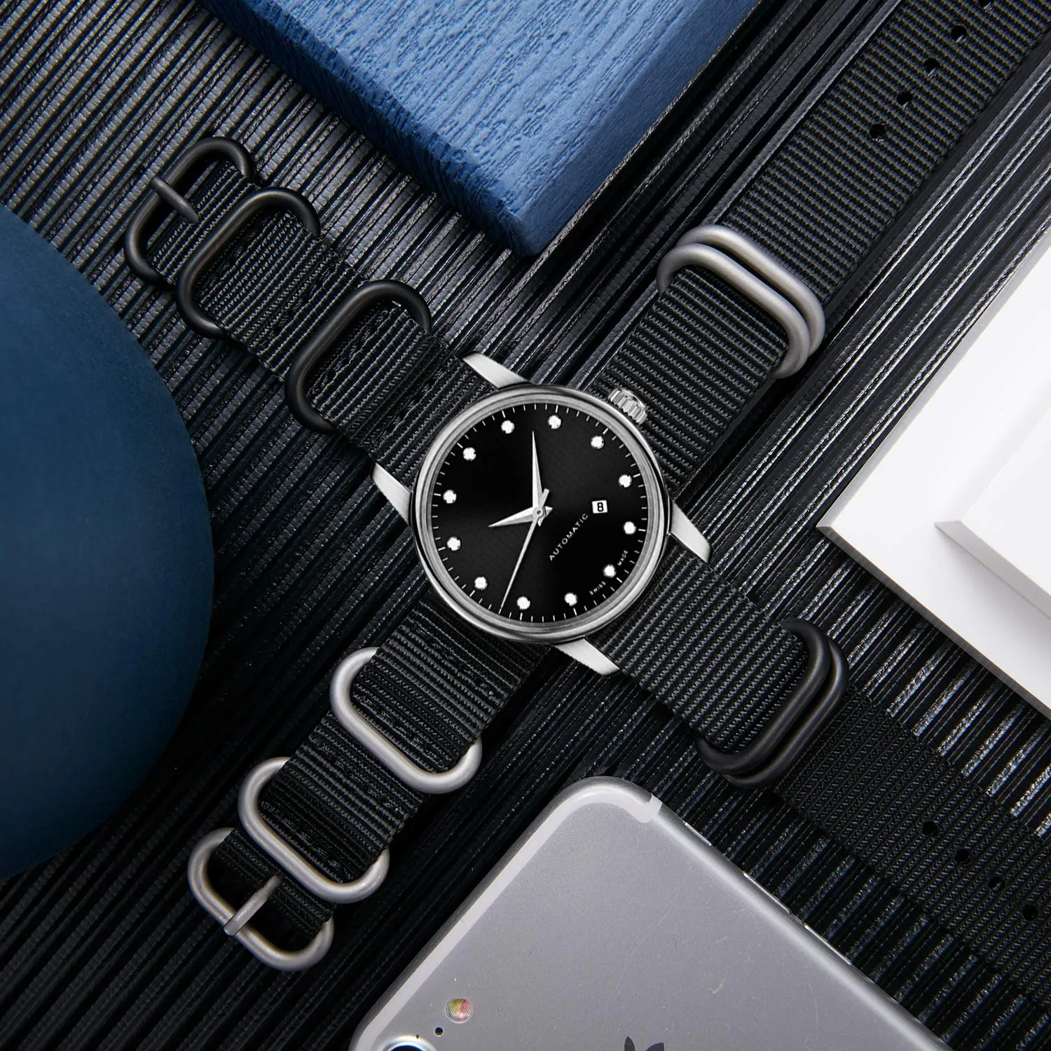 BINLUN Cinturino per Orologio in Nylon Cinturini Militare Premium Balistico Multicolori per Uomo Donna 18 mm 19 mm 20 mm 21 mm 22 mm 23 mm 24 mm con Fibbia in Acciaio Inossidabile Argento/Nero - immagine 6