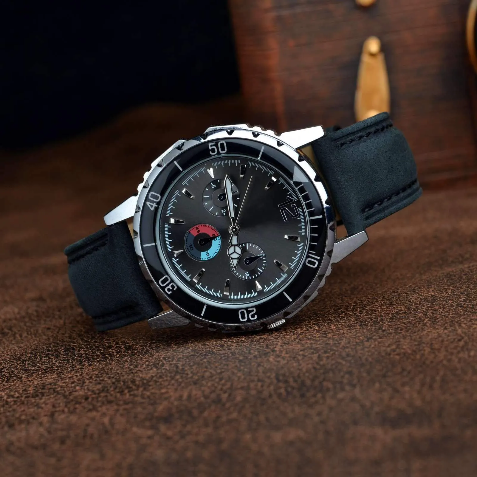 BISONSTRAP Cinturino Orologio 18mm, Cinturini di Ricambio in Pelle Vintage, Nero - immagine 2