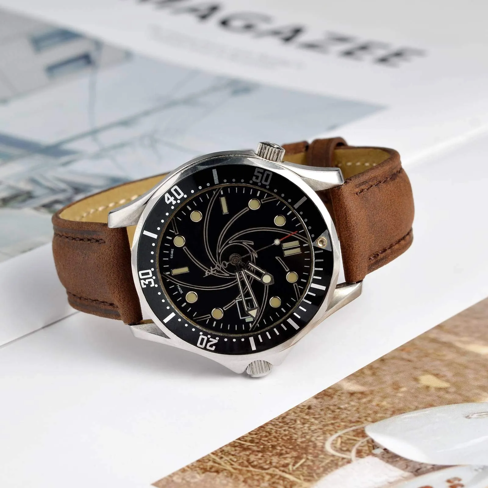 BISONSTRAP Cinturino Orologio 21mm, Cinturini di Ricambio in Pelle Vintage, Marrone Scuro - immagine 8