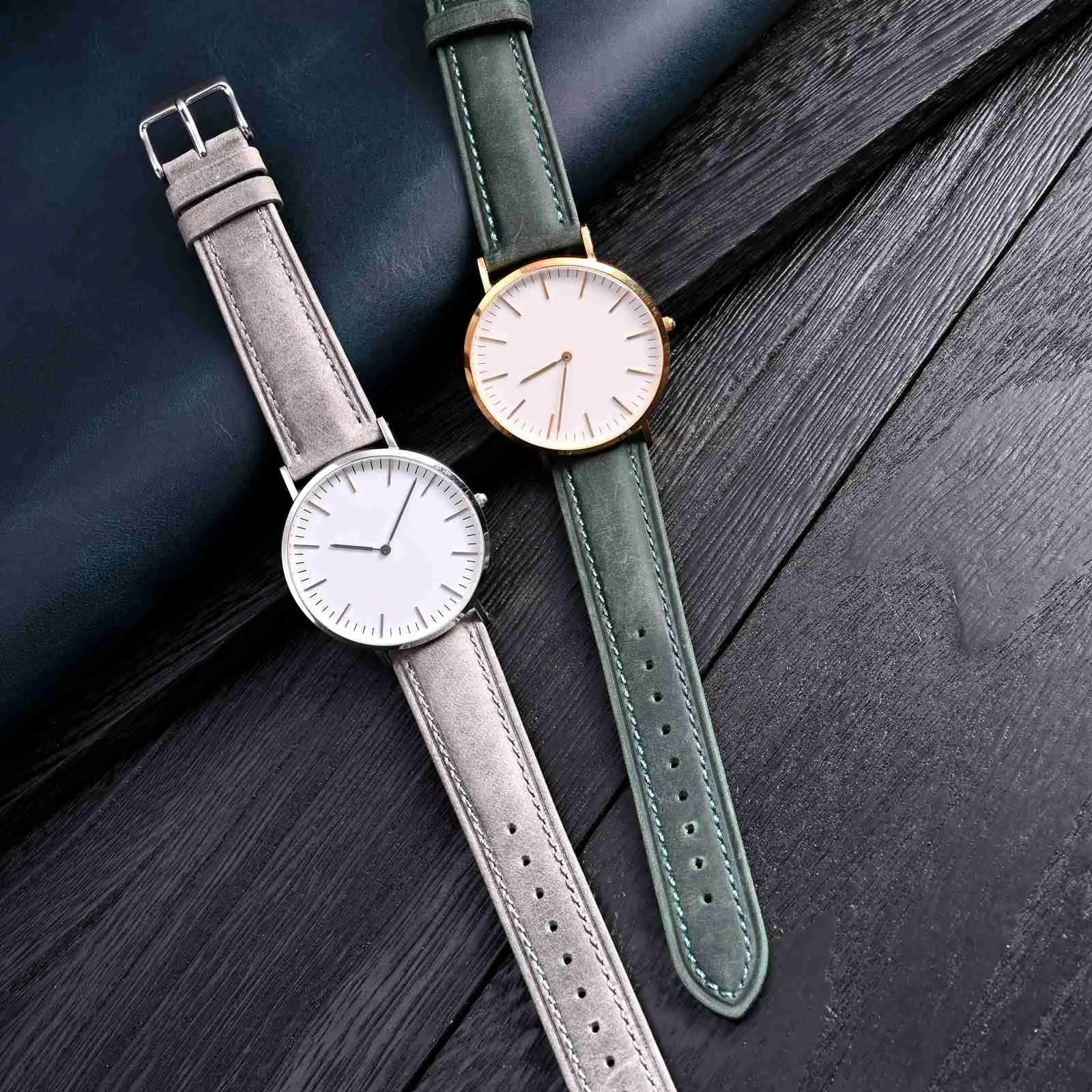 BISONSTRAP Cinturino Orologio 18mm, Cinturini di Ricambio in Pelle Vintage, Verde - immagine 7