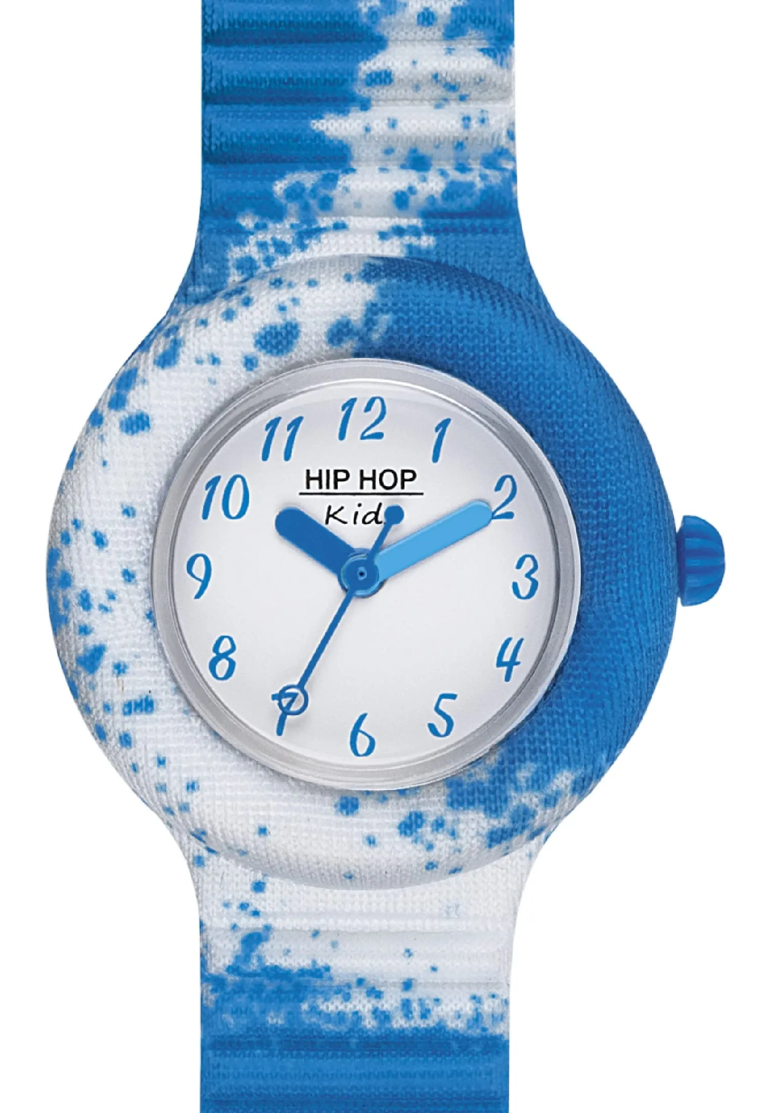 HIP HOP, Collezione Kids Fun, Orologio Bambini Blue Paint, con Cinturino Intercambiabile in Silicone e Tessuto, Pratica Chiusura, Indici Blu, Sfere Blu e Azzurra, Cassa 28 mm, Movimento al Quarzo - immagine 2