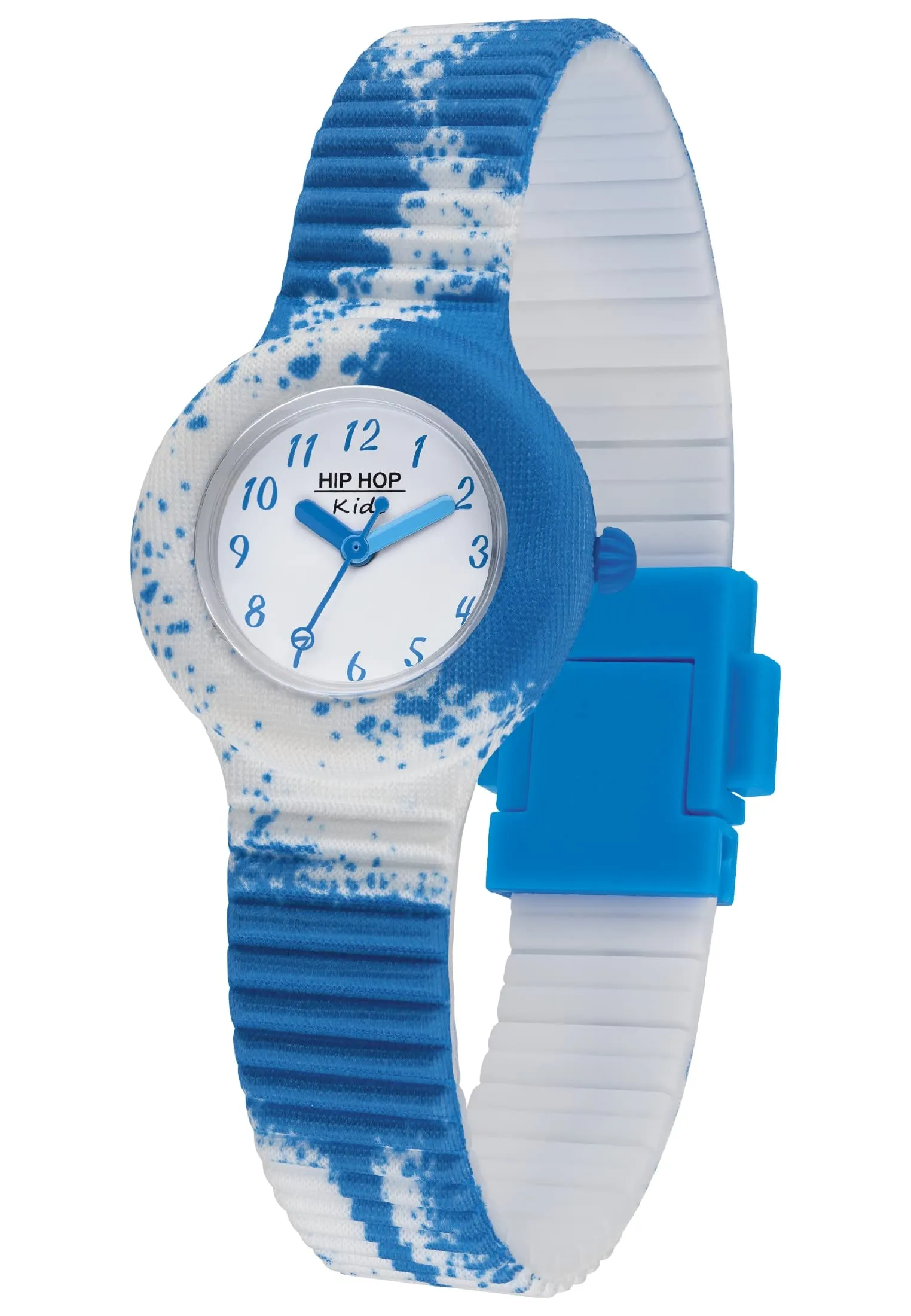 HIP HOP, Collezione Kids Fun, Orologio Bambini Blue Paint, con Cinturino Intercambiabile in Silicone e Tessuto, Pratica Chiusura, Indici Blu, Sfere Blu e Azzurra, Cassa 28 mm, Movimento al Quarzo - immagine 3