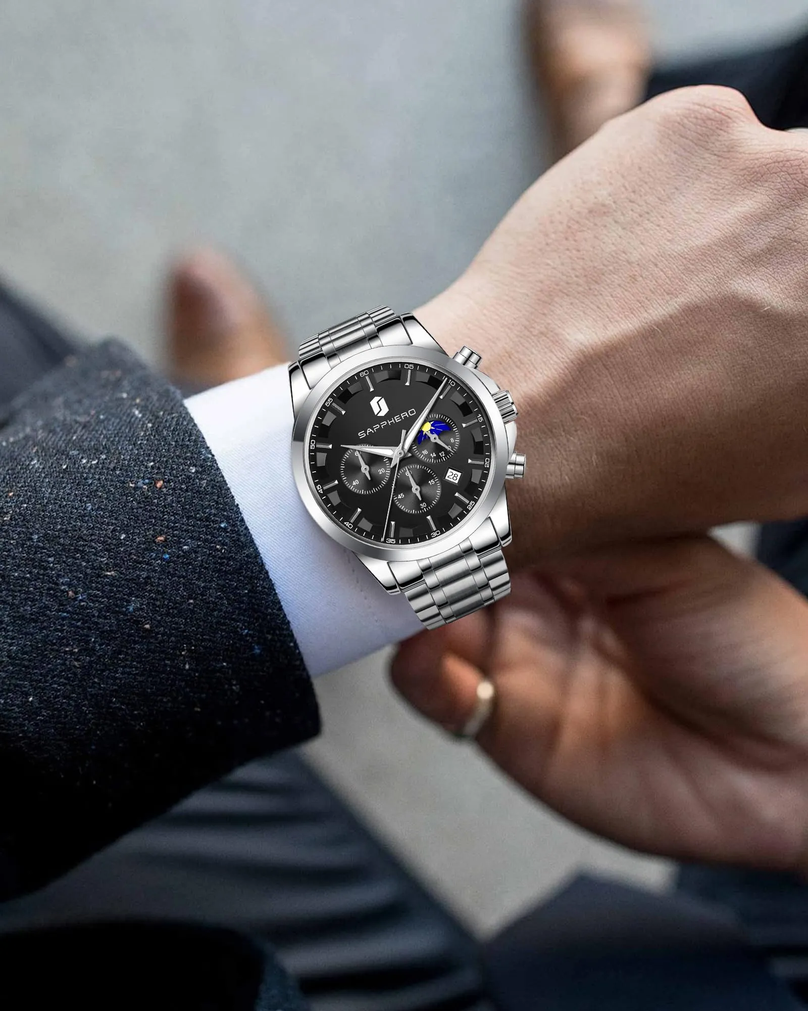 BENYAR BY Orologio da uomo quarzo analogico Cronografi Orologi uomo Regali - immagine 3