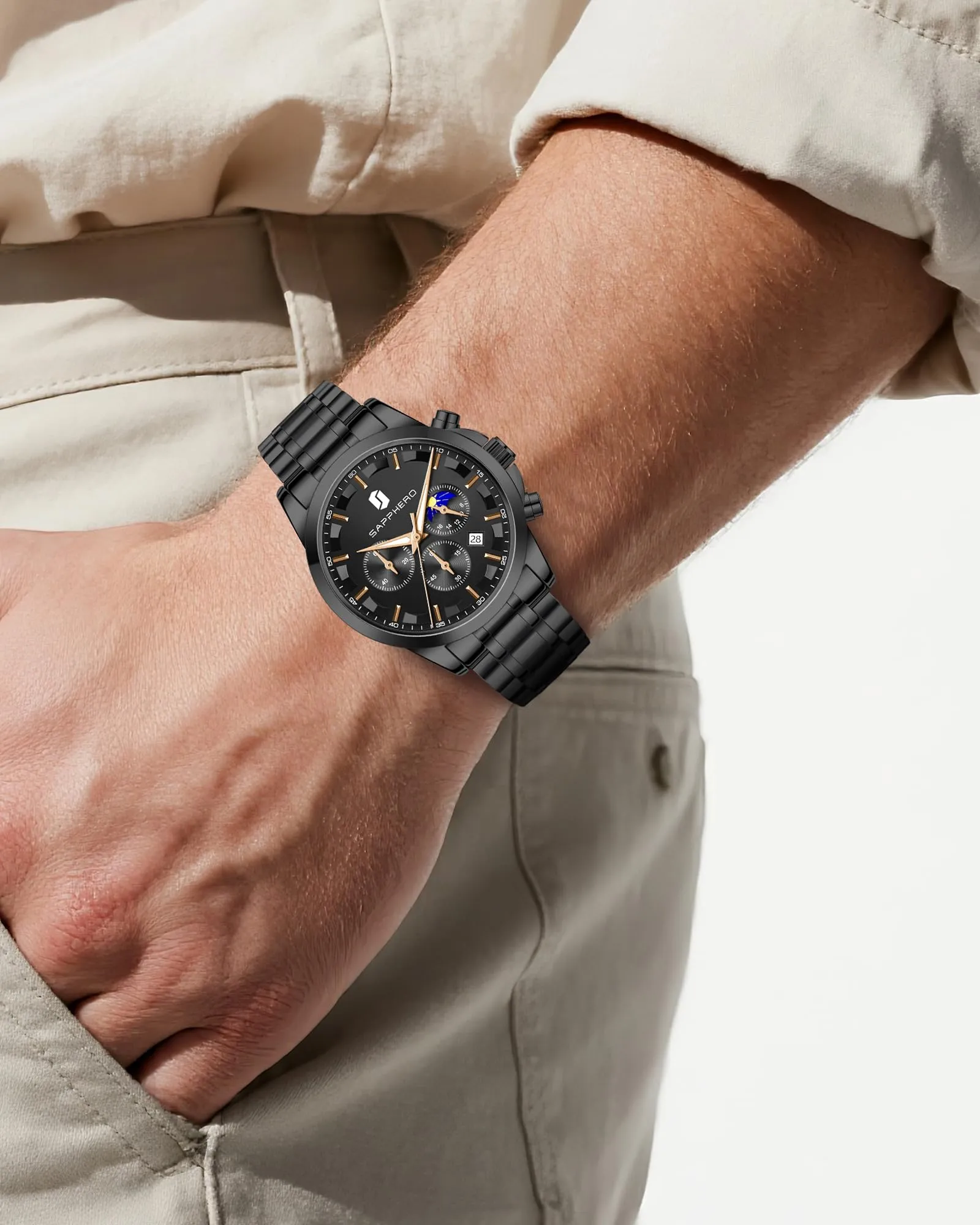 BENYAR BY Orologio da uomo quarzo analogico Cronografi Orologi uomo Regali - immagine 3