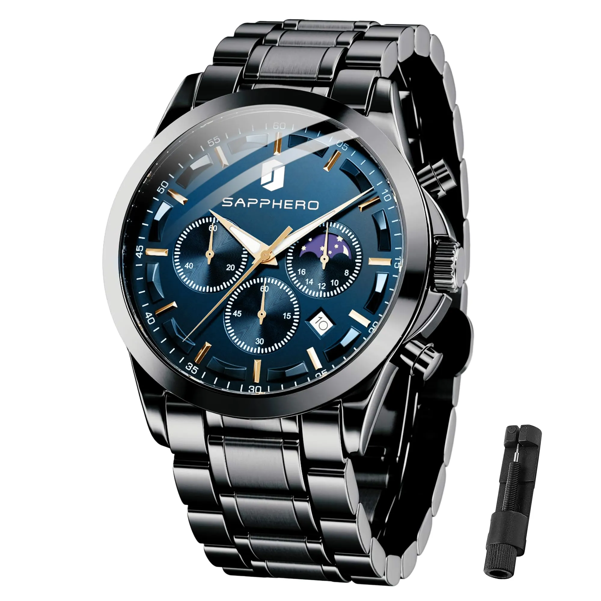 BENYAR BY Orologio da uomo quarzo analogico Cronografi Orologi uomo Regali - immagine 1