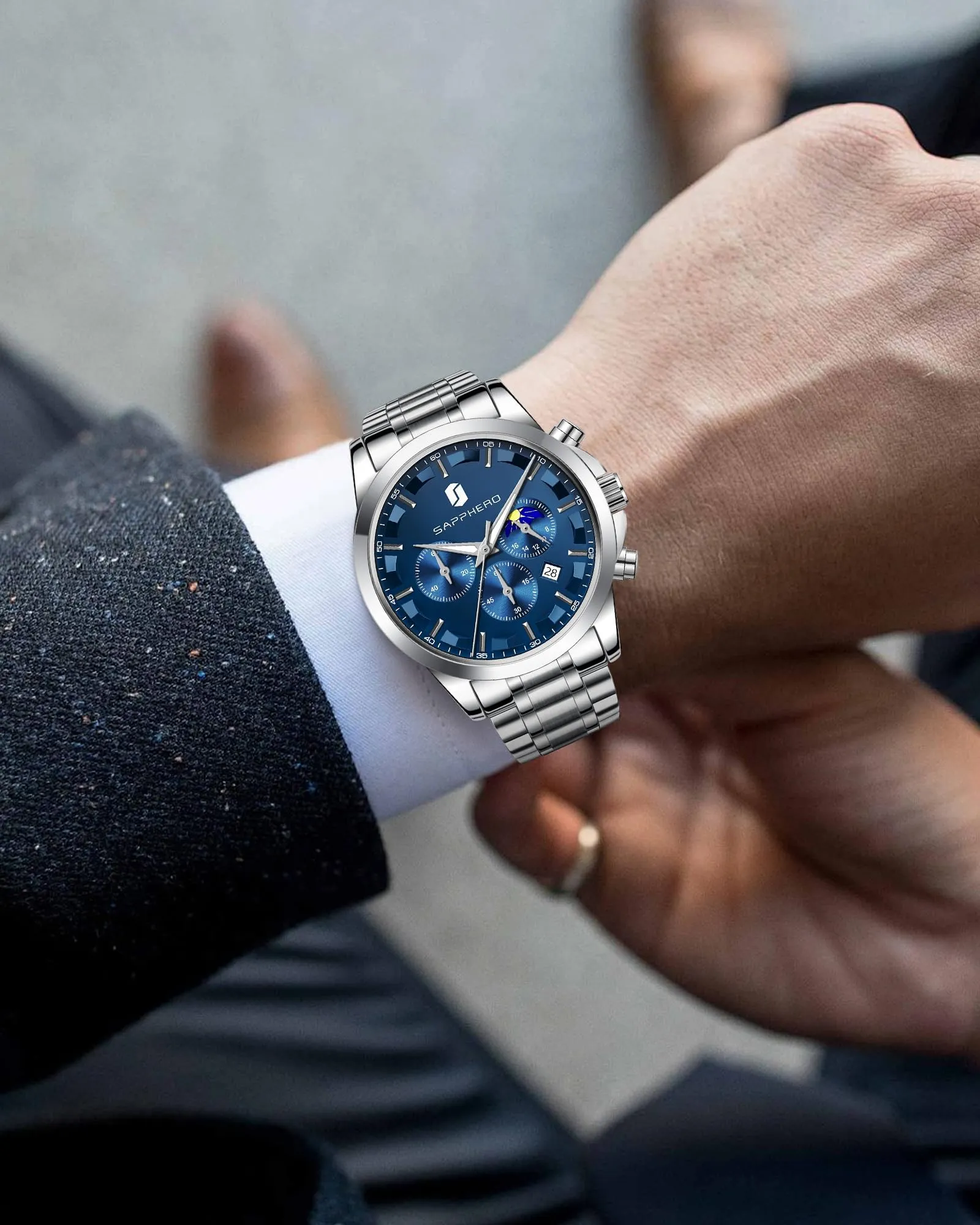 BENYAR BY Orologio da uomo quarzo analogico Cronografi Orologi uomo Regali - immagine 3