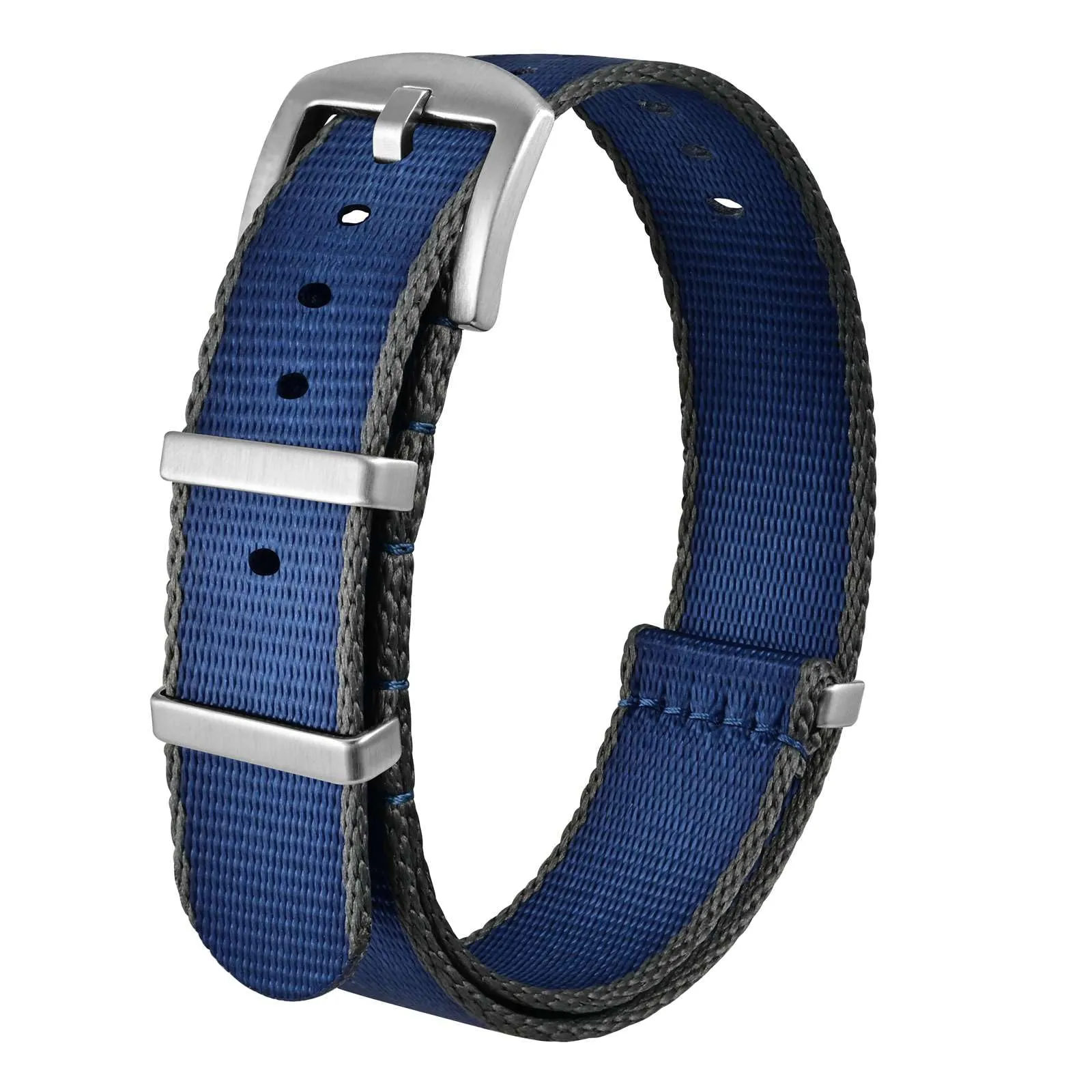 Anbeer Cinturini per orologi in nylon per uomo e donna, cinturino di ricambio militare monoblocco da 22mm con fibbia in acciaio inossidabile argentato - immagine 1